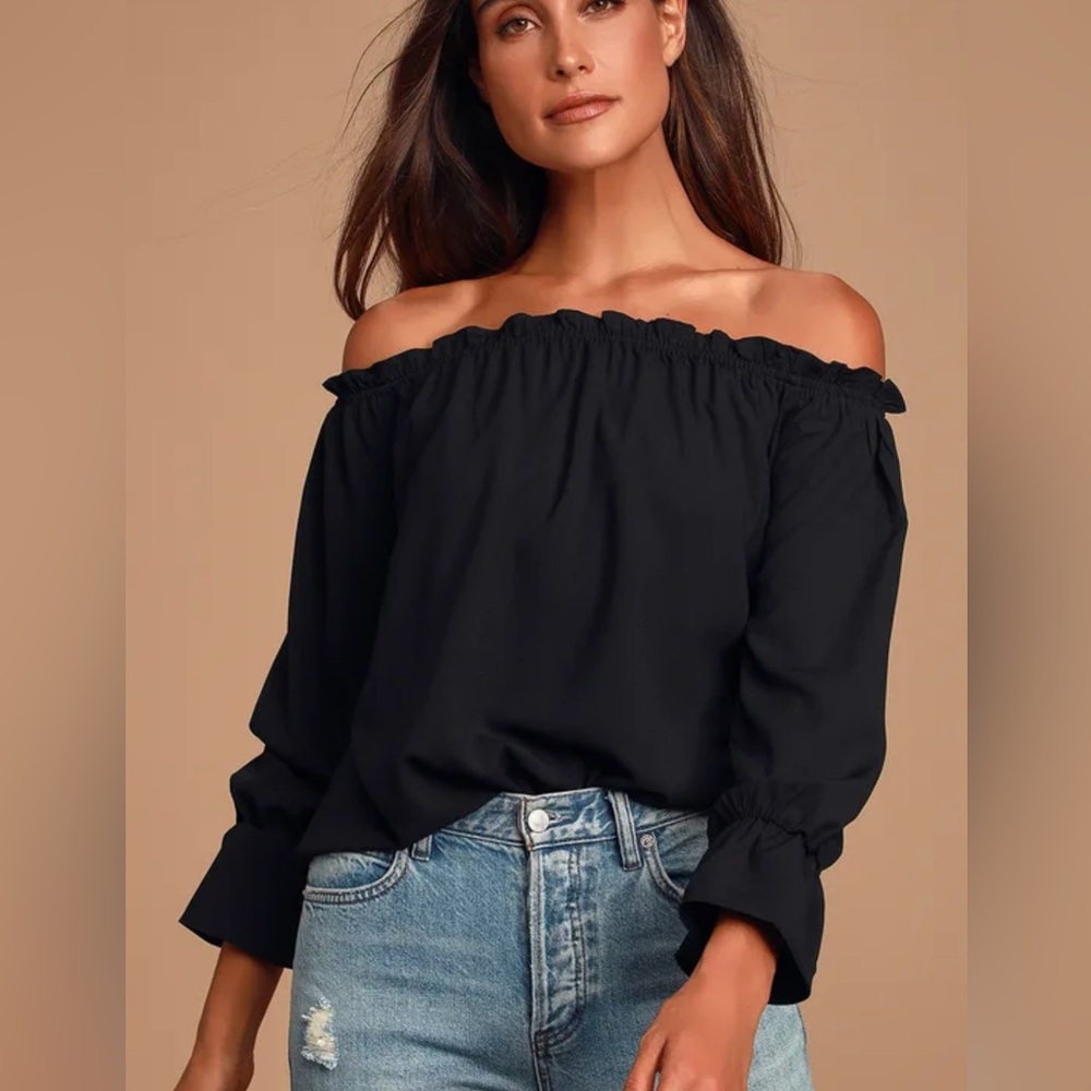 Off the shoulder black top